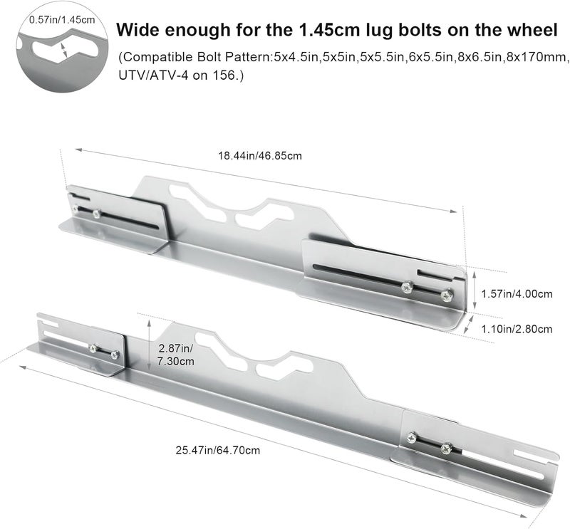 CHGJ Wheel Alignment Tool with Tape Measures,Heavy Duty Toe Alignment Tool Plates,Car Front End Alignment Tool, Fast & Accurate Car Alignment Tool Kit (Silver) - Image 4
